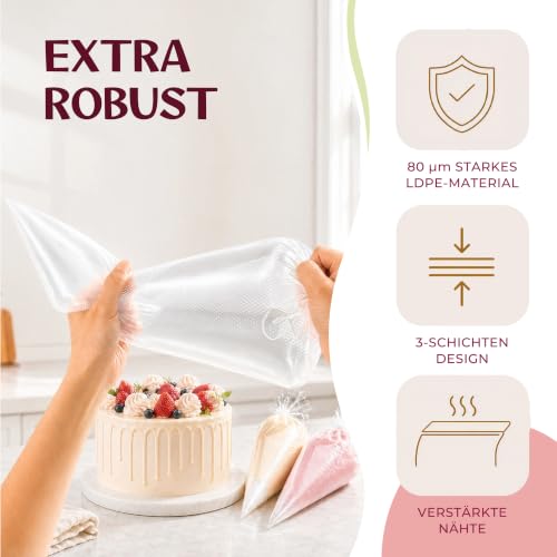 Profi Spritzbeutel 100 Stück - Einweg Spritzbeutel, 40 cm, extra reißfest – Ansicht 2