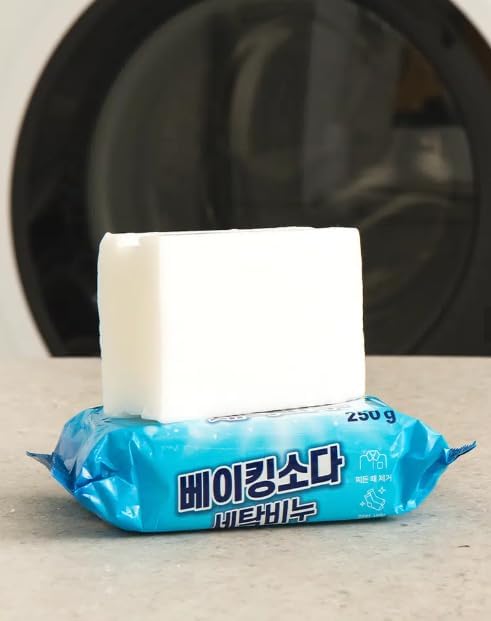Pure Baking Soda Laundry Soap Bar (250g) - Powerful Stain Remover for Dirty Clothes, Effective for Collars & Cuffs, Gentle Cleaning, Korean Laundry Detergent Bar image 4