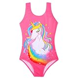 Vieille Summer Swimwear for Girl 10-12 Pink Unicorn Printed Bathing Suits Big Kids Beach Hawaii Surf