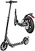 WJHCDDA Trottinettes électriques Adulte Trottinette avec Double Suspension Grandes Roues de Frein Avant Scooter Pliable for Le Transport Urbain réglable Guidons Supports 100 kg (Color : Black)
