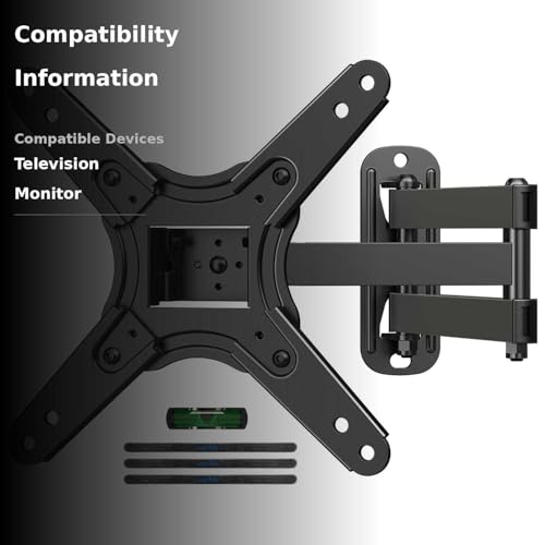 Suptek Full Motion TV Monitor Wall Mount for Most 13-42 Inch LED LCD Flat Curved Screen TVs & Monitors, Articulating Arms Swivel Tilt Extension Rotation, Max VESA 200x200mm up to 44lbs, MA1345 - Thumbnail 3