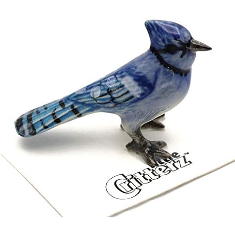 LITTLE CRITTERZ Bird - Bluejay Mischief - Home Decor Birthday Gift Bird Miniature Porcelain Figurine Cover