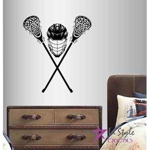 In-Style Decals Wall Vinyl Decal Home Decor Art Sticker Lacrosse Helmet Sports Sportsman Boy Girl Kids Room Removable Stylish Mural Unique Design Cover