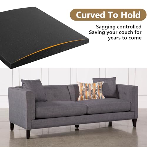 moonoom 22\"x22\" Couch Cushion Support, Black Sofa Cushion Sagging Repair, Curved High Density Foam Replacement for Furniture Sagging Seat Sectional Loveseat Chair (2 Pcs)