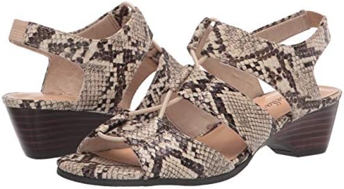 Bella Vita Women's Wedge Sandal, Taupe Snake, 9 X-Wide | Image 6