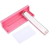 Mundharmonika 24-Loch Mundharmonika Tonart C-Dur mit Etui und Reinigungstuch für Anfänger Erwachsene Kinder Profi(Rosa)