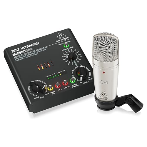 Behringer VOICE STUDIO Complete Recording Bundle with Studio Condenser Mic, Tube Preamplifier with 16 Preamp Voicings and USB/Audio Interface
