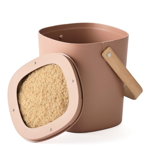 Bamboozle - Contenedor de abono de 1 galón, viene con filtro a base de cáñamo, materiales sostenibles, compostador de encimera interior, suministros para el hogar y el jardín, terracota