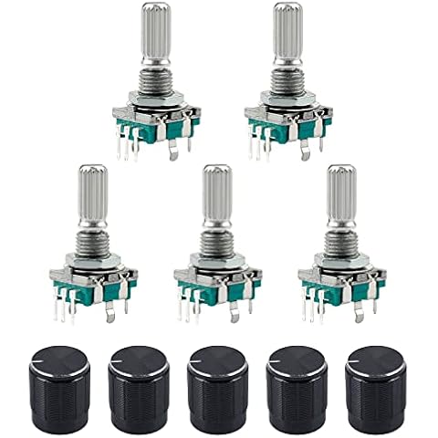 Codificador Rotatorio EC11 con Botón Pulsador y 5 Set de Interruptores Cover
