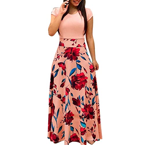 Damen Kleid Blümchen Kleider Kleid Damen Lang Für Hochzeit Sommerkleid Midi Silvesterkleid Damen Kleid Aus Spitze Mit V-Ausschnitt Hochzeits Gäste...