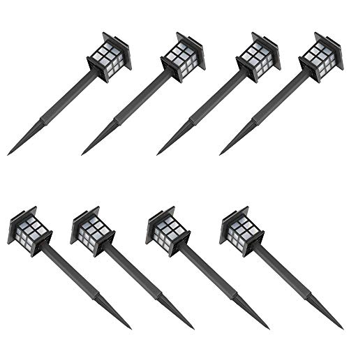 8Pcs White Led Solar Lantern Torch Light Garden Landscape Lighting #TOP1