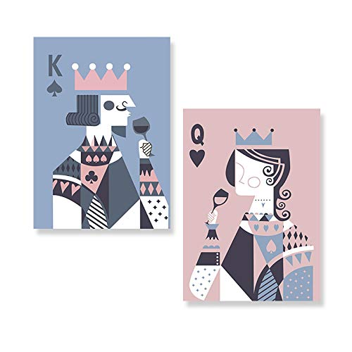 Affiche poker carte King Queen tableau abstrait deco salon 40x60cm