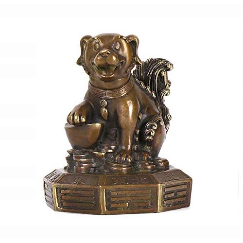 Sculpture Chien Feng Shui Laiton pour Attirer Richesse et Chance