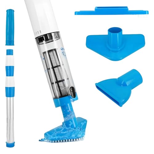 Aspirapolvere senza fili per piscina con batteria da 1600 mAh e autonomia di 90 minuti, sensore di accensione e spegnimento automatico, include 4 testine di pulizia per piscine interrate e fuori terra