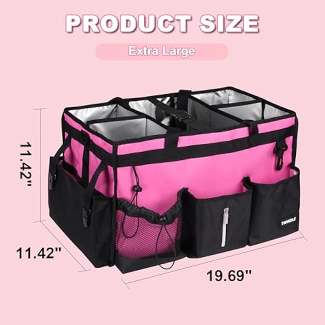 Extra-Large Cleaning Caddy With Detachable Divider,Cleaning Caddy For Cleaning Supplies,19.69 X 11.42 X 11.42 Large Cleaning Supply Caddy With Adjustable Shoulder Strap & Waist Belt For Cleaners