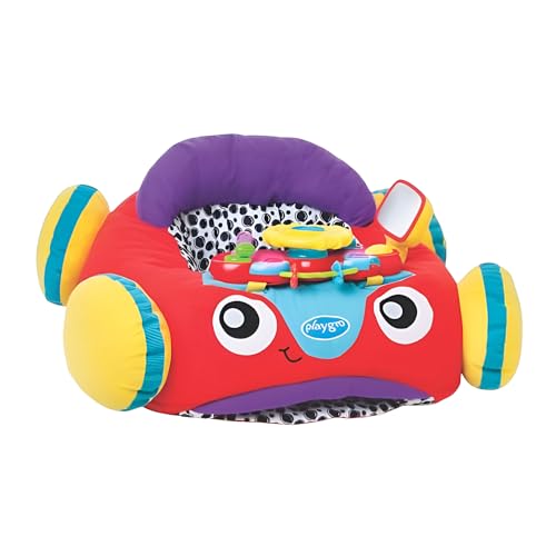 Playgro Voiture en Peluche avec Volant, Musique et Effets Lumineux, À partir de 6 mois, Music and Lights Comfy Car, Multicolore, 40191