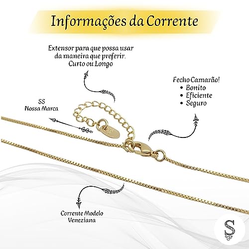 Colar Nossa Senhora Aparecida Banhado Ouro 18k