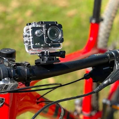 Falcon Electronics Sports Cam mounted on a bicycle handlebar
