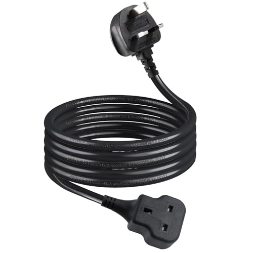 1m Single Socket Extension Lead 13A Fused Plug – 3-Pin Extention Lead - Short Power Cable with 1 Gang Trailing Socket | Power Cord for Home, Office, Travel & Appliances (UK 3-Pin)