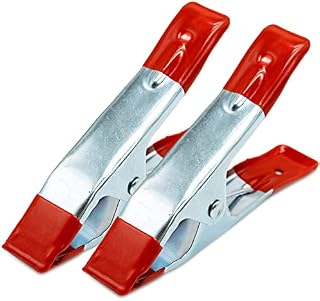 Metal Spring Clamps Rubber Coated Tipped Grip Holder for Camping Tarpaulin, Woodworking, Model Making Tool 2PCS 6Inch