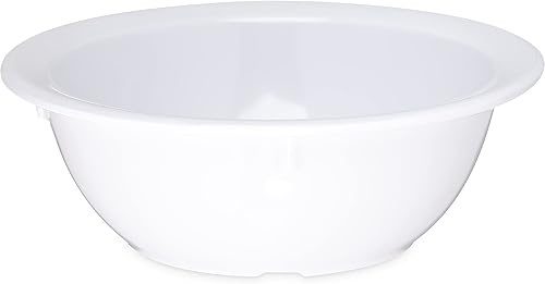 Carlisle FoodService Products Kingline - Tazón de plástico reutilizable para el hogar y restaurantes, melamina, 12.5 onzas, color blanco, (paquete
