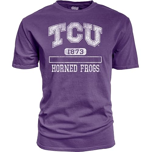 TCU Horned Frogs NCAA Officially Licensed T-Shirt Team Color Dyed Ringspun, Large