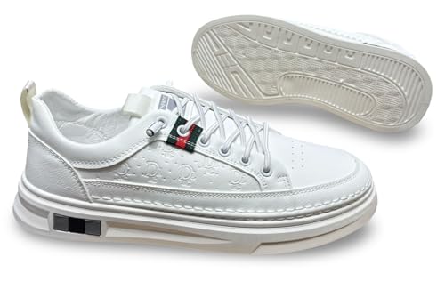 Image of Fashion Platform Sneakers, Embossed Pattern, Casual Athletic Shoes for Mens