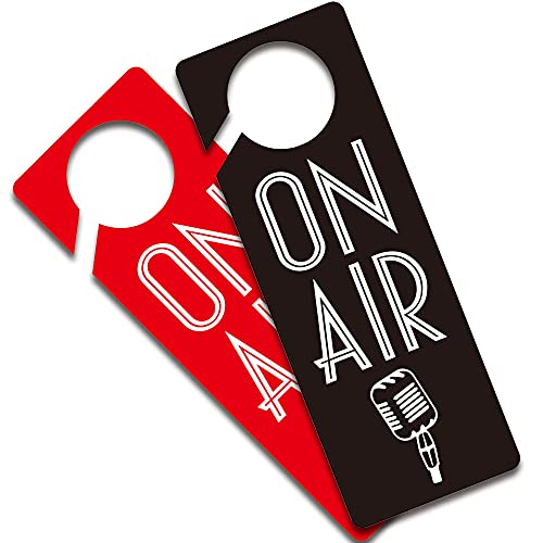 On Air Funny Sign,Please Do Not Disturb Sign, Funny Door Knob Hanger 2 Pack, Double Sided, Ideal for Using in Home, Office, Hotel, Recording Room