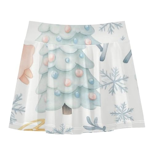 Joisal Tennis Skirts for Kids Cute Watercolor Christmas Angels Athletic Shorts Girls Skorts Cool Pink Flowy Skirt 4t