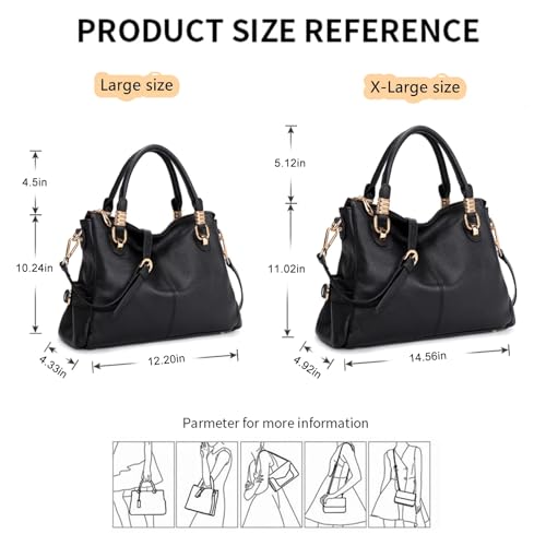 Kattee Soft Women Genuine Leather Purses and Handbags Satchel Tote Shoulder Bag - Image 5