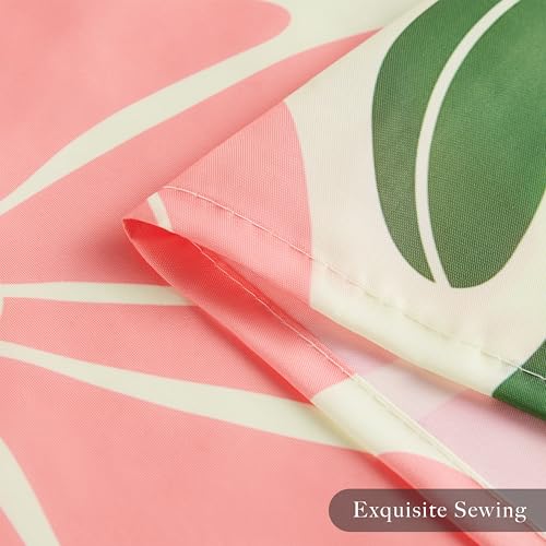 Ohocut Mid Century Moderne abstrakte geometrische Boho Duschvorhänge für Badezimmer, niedliches rosa Blumen-Badezimmer-Duschvorhang, Vintage-Badevorhang, wasserdichter Stoff-Duschvorhang