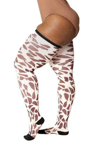 Image of Thunda Thighs Plus Size Thigh High Socks, Over the Knee High Boot Stockings Leg Warmers, Extra Long & Thick Socks