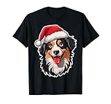 Photo Gallery dog lover christmas australian shepherd dog santa hat xmas maglietta Photo Gallery dog lover christmas australian shepherd dog santa hat xmas maglietta