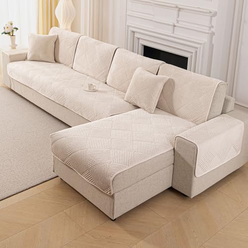 Miniatura 7 de Qhaiyybf Fundas Para Sofa,Fundas Sofas 3 Y 2 Plazas Ajustables Con Partículas, Funda Sofá Universal Ajustable Tamaño,1, 2 Y 3 Plazas Funda Sofa Antideslizante, Forma De L Protector Sofa