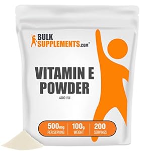 BulkSupplements.com Vitamin E Powder – D-Alpha Tocopheryl, Antioxidants Supplement, Gluten Free – 500mg with 280mg…