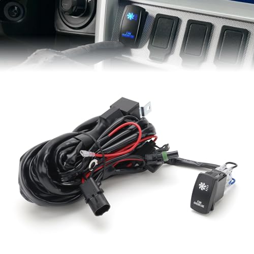 SMOTRCC UTV Plug & Play Fan Override Switch Kit with Relay & Wiring Harness