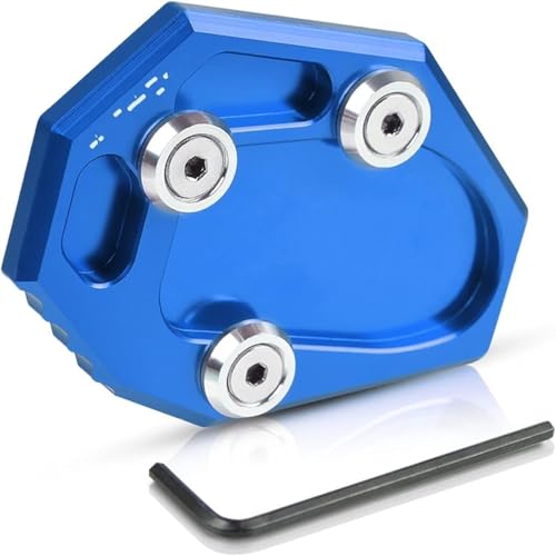 Béquille en aluminium CNC bleu pour Yamaha MT 07 avec plaque élargie