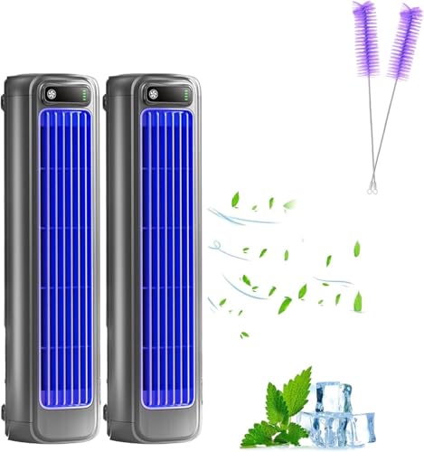 Hoffmarkt Cooling Ace Klimagerät, Portable Air Conditioner with 3 Speeds, Rechargeable Quiet Desktop Tower Fan, Compact, Long- Lasting Battery, Efficient Cooling (A*2, Netzbetriebene Version