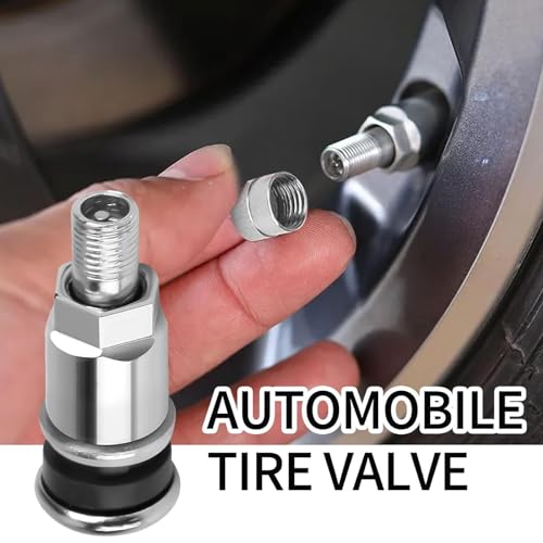 6 Stück Felgenventile Metallventile Universal Stahlventile für Alufelgen mit Gummidichtung - Luftdicht und Langlebig