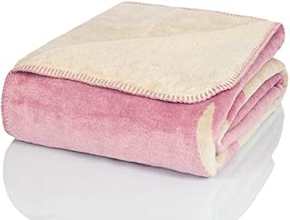 Glart blanket dusky pink reindeer XL, sofa blanket 150 x 200 cm, soft and warm woolly blanket, extra fluffy, for use as a sofa blanket, couch blanket, cosy blanket, cosy throw, plush sofa throw