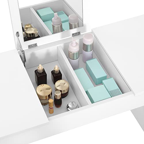 WOLTU Dressing Table Cosmetic Table White with Dressing Stool Makeup Mirror Vanity Bedroom Dresser Set 2 Drawers & Bedside table for Ample Storage MB6059ws 7 WOLTU Dressing Table Cosmetic Table White with Dressing Stool Makeup Mirror Vanity Bedroom Dresser Set 2 Drawers & Bedside table for Ample Storage MB6059ws - Image 7