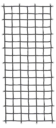 Ladungssicherungsnetz für Kleintransporter | aus 25 mm Gurtband | schwarz | mit D-Ringen (4,00 x 2,45 m)