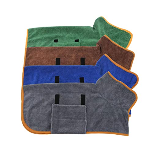 Dog Drying Coat Bathrobe Towel, Microfibre Material Fast Drying Super Absorbent Dog Bath Robe, Pet Quick Drying Moisture Absorbing With Adjustable Collar And Waist #TOP4