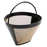 ranrann Größe 4 Kaffeefilter Permanent Kaffee Tee Filter aus Edelstahl Dauerfilter Ersatzfilter Spülmaschinengeeignet Kaffeemaschine Zubehör Gold One Size