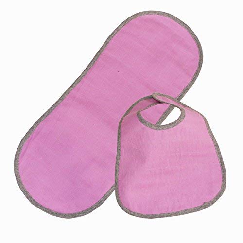 Muslin Burp Cloth Rose bavoir bébé lavable et lange mousseline Wildcollect
