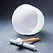 Siceeoly 432 Hz 10 inch F Note White and 8 inch A Note Black Crystal Singing Bowls Chakra Meditation Frosted Sound Healing Quartz with 1 Travel Carry Case Bag 1 Mallet Suede 1 Strikers 2 O-rings