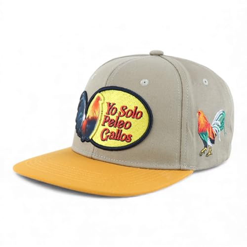 Trendy Apparel Shop 3D Rooster Embroidered Flat Bill Snapback Cap - Khaki Tan 2