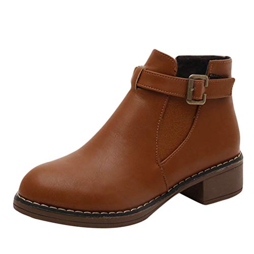 Tookang Mode Bottes Femmes Classique Martin Bottes Automne Hiver Doublure Bottes de Moto à Bottes Chaussures Antidérapantes Cover