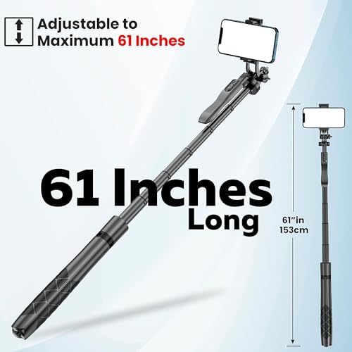 Image of L16 Long 61 inch Selfie Stick, Balance Handle for Anti Shake Shooting for Wide Angle Photo Shooting, Selfie Stick with Tripod Stand for Gopro & Camera (L16)