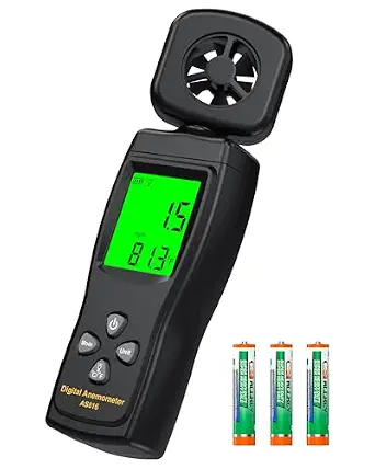 FOAO Anemometer, Handheld Wind Meter for Wind Speed and Temperature Measurement